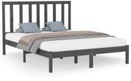 Rám postele šedý masivní dřevo 150 × 200 cm King Size, 3106775 - Rám postele