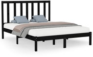 Rám postele černý masivní dřevo 150 × 200 cm King Size, 3106777 - Rám postele