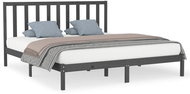 Rám postele šedý masivní dřevo 180 × 200 cm Super King, 3106785 - Postel