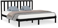 Rám postele čierny masívne drevo 180 × 200 cm Super King, 3106787 - Rám postele