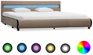 Rám postele s LED cappuccino umělá kůže 180x200 cm - Rám postele