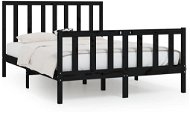 Rám postele černý masivní dřevo 140 × 200 cm, 3106837 - Rám postele