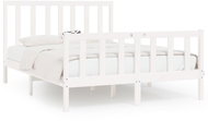 Rám postele bílý masivní dřevo 150 × 200 cm King Size, 3106839 - Rám postele