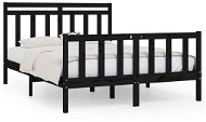 Rám postele černý masivní borovice 140 × 200 cm, 3107032 - Rám postele