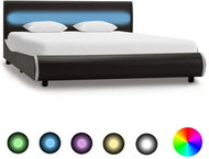 Bed frame with LED light anthracite faux leather 140x200 cm - Bed Frame