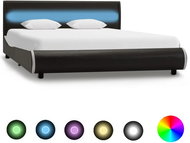Bed frame with LED light anthracite faux leather 160x200 cm - Bed Frame