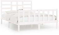 Rám postele bílý masivní dřevo 150 × 200 cm King Size, 3107619 - Rám postele