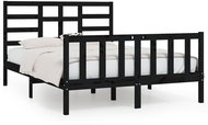 Rám postele černý masivní dřevo 150 × 200 cm King Size, 3107622 - Rám postele