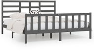 Rám postele šedý masivní dřevo 180 × 200 cm Super King, 3107630 - Postel