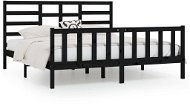 Rám postele černý masivní dřevo 180 × 200 cm Super King, 3107632 - Rám postele