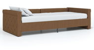 Válenda s USB hnědá textil 90 × 200 cm, 337197 - Postel