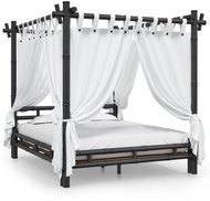 Postel s nebesy tmavě hnědá 160 × 200 cm bambus, 340055 - Postel