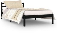 Rám postele masívna borovica 100 × 200 cm čierny, 810424 - Rám postele