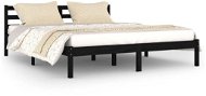 Rám postele masívna borovica 160 × 200 cm čierny, 810444 - Rám postele