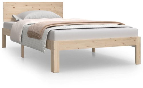 Bed frame solid pine 100 × 200 cm, 810485 - Bed - Main image
