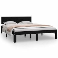 Rám postele černý masivní borovice 140 × 200 cm, 810499 - Rám postele