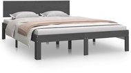 Rám postele šedý masivní dřevo 150 × 200 cm King Size, 810502 - Rám postele