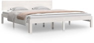 Bed frame white solid wood 180 × 200 cm Super King, 810511 - Bed