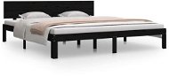 Rám postele čierny masívne drevo 180 × 200 cm Super King, 810514 - Rám postele