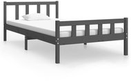 Rám postele šedý masivní dřevo 90 × 200 cm, 810666 - Postel