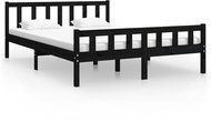 Rám postele černý masivní dřevo 140 × 200 cm, 810683 - Postel