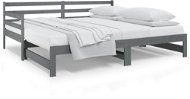 Výsuvná postel šedá 2× (90 × 190) cm masivní borovice, 814661 - Rám postele