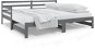 Výsuvná posteľ sivá 2× (90 × 190) cm masívna borovica, 814661 - Rám postele