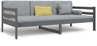 SHUMEE válenda 80 × 200 cm, masivní borové dřevo, šedá, 814681 - Postel