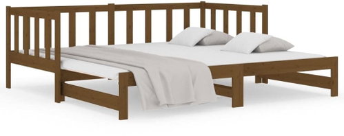 Výsuvná postel medově hnědá 2× (80 × 200) cm masivní borovice, 814707 - Postel - Main image