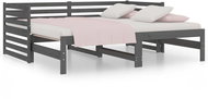 Výsuvná postel šedá 2× (80 × 200) cm masivní borovice, 814711 - Postel