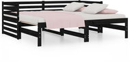 Výsuvná postel černá 2× (80 × 200) cm masivní borovice, 814713 - Postel