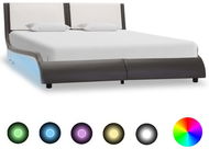 Rám postele s LED světlem šedý a bílý umělá kůže 120x200 cm - Rám postele
