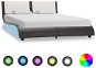 Bed frame with LED light gray and white faux leather 120x200 cm - Bed Frame