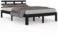 Rám postele černý masivní dřevo 140 × 200 cm, 814758 - Postel
