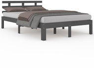 Rám postele šedý masivní dřevo 150 × 200 cm King Size, 814761 - Rám postele