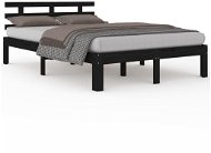 Rám postele černý masivní dřevo 200 × 200 cm, 814778 - Rám postele