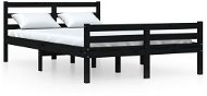 Rám postele čierny masívne drevo 160 × 200 cm, 814833 - Rám postele