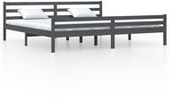 Rám postele šedý masivní dřevo 180 × 200 cm Super King, 814836 - Postel