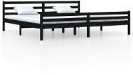 Rám postele černý masivní dřevo 180 × 200 cm Super King, 814838 - Rám postele