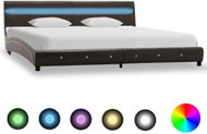 Bed frame with LED light gray faux leather 180x200 cm - Bed Frame