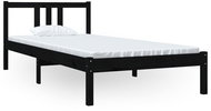 Rám postele černý masivní dřevo 90 × 200 cm, 814873 - Postel
