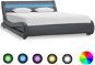 Bed frame with LED gray faux leather 120x200 cm - Bed Frame
