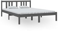 Rám postele sivý masívne drevo 140 × 200 cm, 814886 - Rám postele