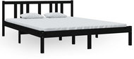 Rám postele černý masivní dřevo 150 × 200 cm King Size, 814893 - Rám postele