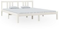 Rám postele bílý masivní dřevo 160 × 200 cm, 814895 - Rám postele