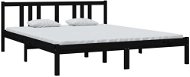 Rám postele čierny masívne drevo 160 × 200 cm, 814898 - Rám postele