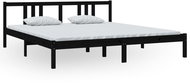 Rám postele černý masivní dřevo 180 × 200 cm Super King, 814903 - Postel