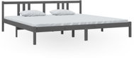 Rám postele šedý masivní dřevo 200 × 200 cm, 814906 - Postel