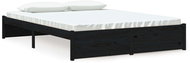 Rám postele černý masivní dřevo 150 × 200 cm King Size, 814958 - Rám postele