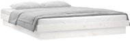 Rám postele s LED svetlom biely 160 × 200 cm masívne drevo, 819983 - Rám postele